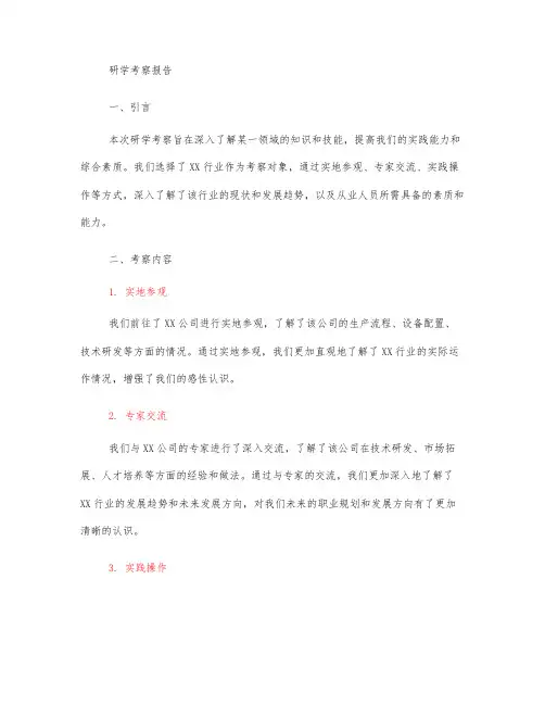 研学 考察报告