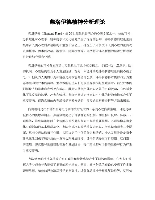 弗洛伊德精神分析理论