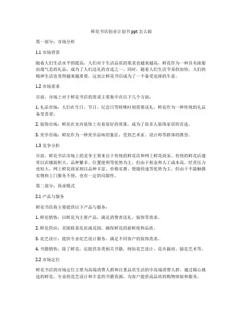 鲜花书店创业计划书ppt怎么做