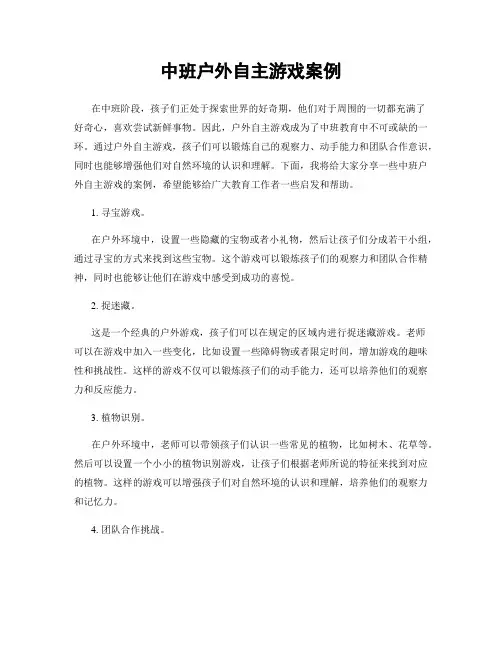 中班户外自主游戏案例