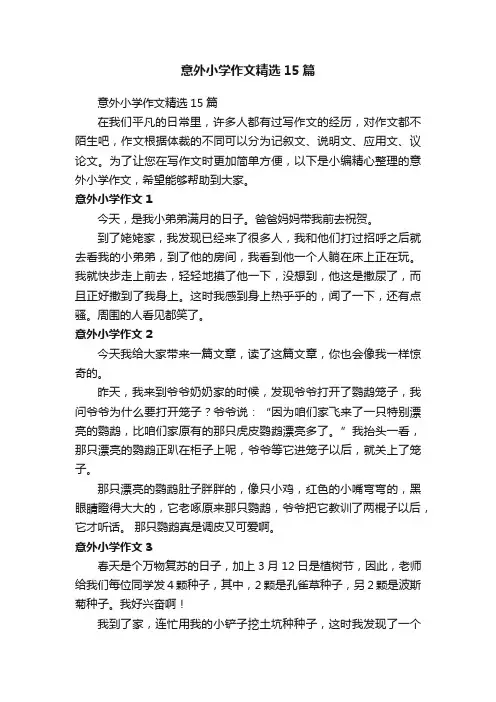意外小学作文精选15篇