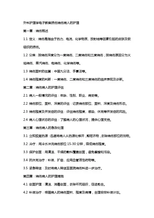 外科护理学电子教案损伤烧伤病人的护理