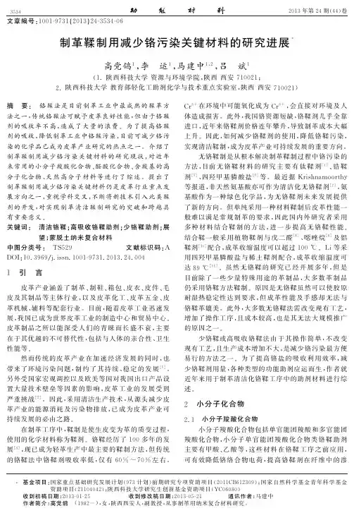 制革鞣制用减少铬污染关键材料的研究进展（论文）