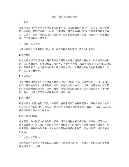 光影材质知识点总结大全