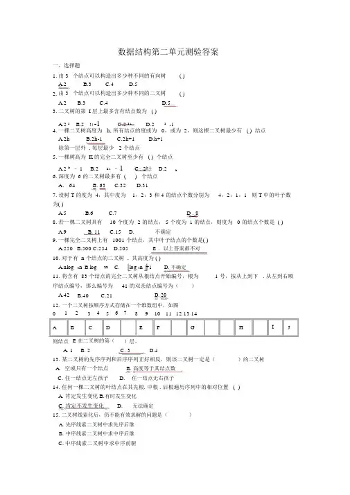 数据结构测验答案