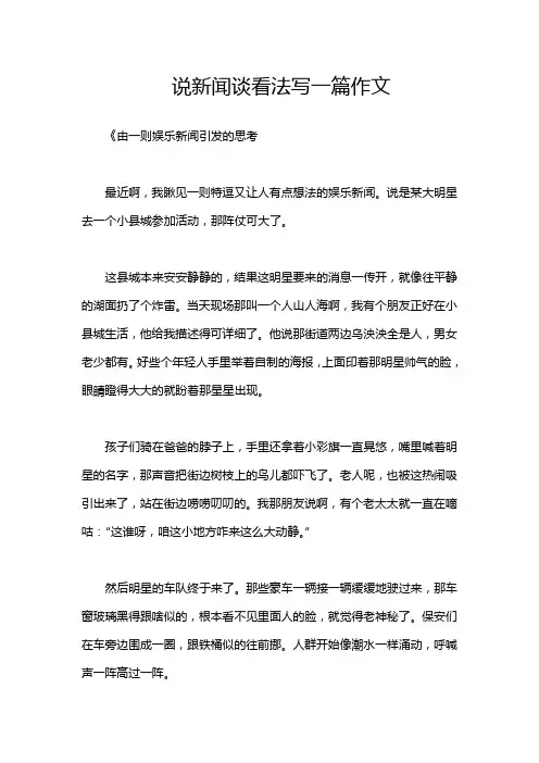 说新闻谈看法写一篇作文