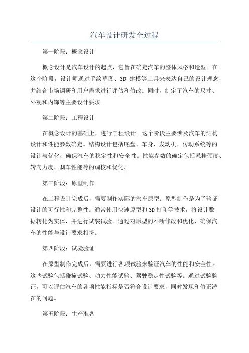 汽车设计研发全过程
