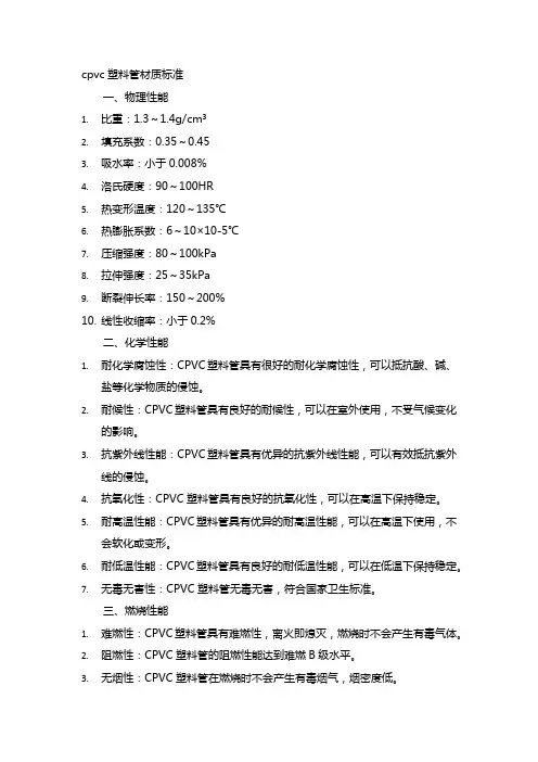 cpvc塑料管材质标准