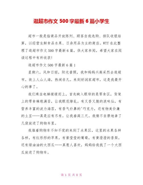逛超市作文500字最新6篇小学生