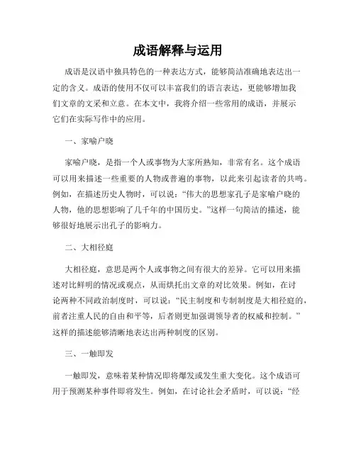 成语解释与运用