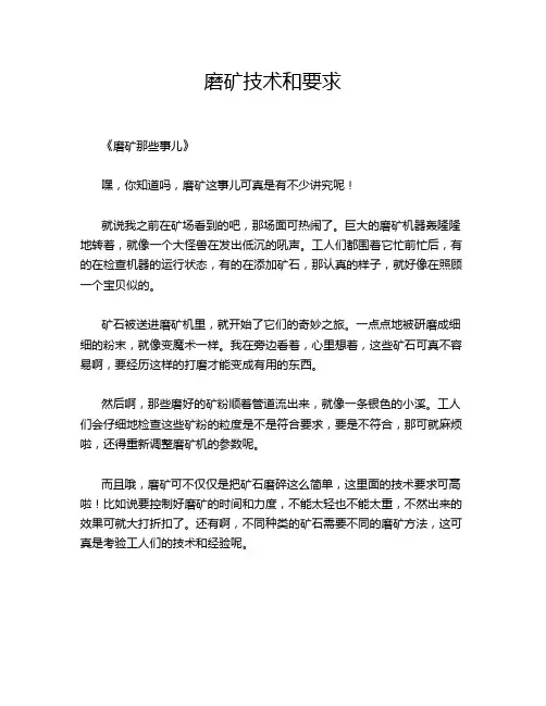 磨矿技术和要求