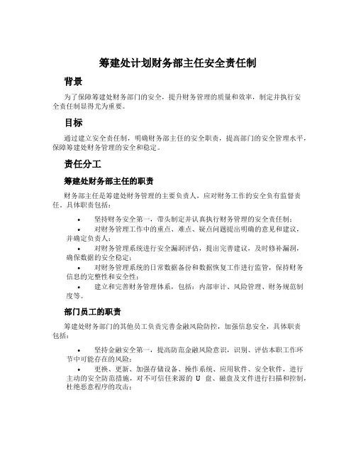 筹建处计划财务部主任安全责任制