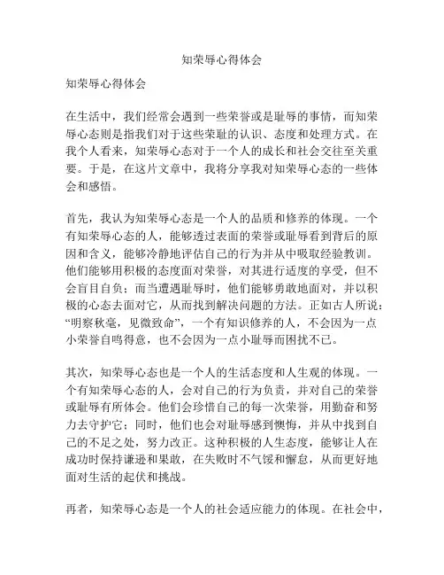 知荣辱心得体会