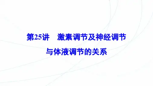 【高三生物一轮复习】激素调节及神经调节与体液调节的关系