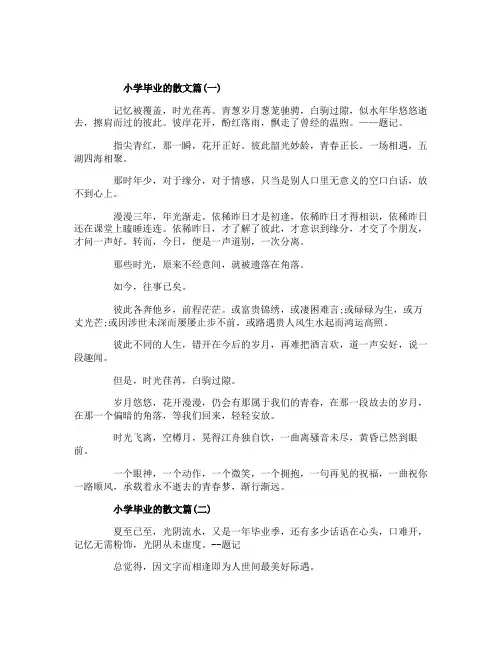 小学毕业的散文篇