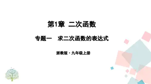 【练习】专题一 求二次函数的表达式