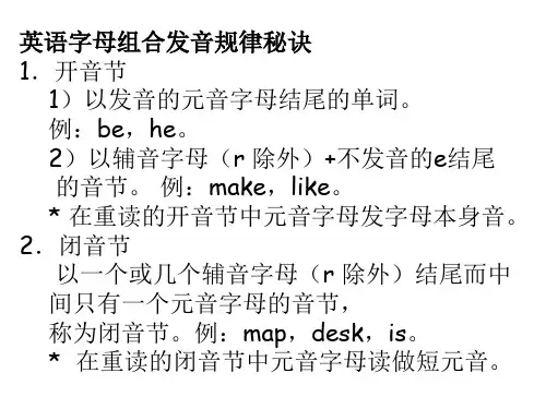 音节和字母组合发音规律