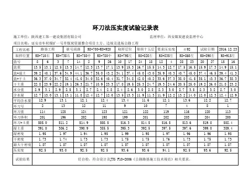 灌砂及环刀法自动计算表