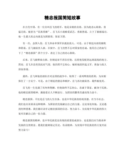 精忠报国简短故事