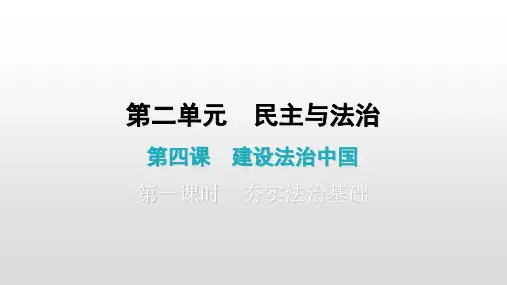 上册第四课第一课时夯实法治基础课件部编版道德与法治九年级全一册