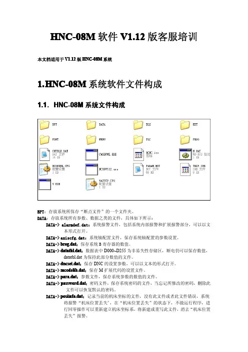 客服培训---V1.12版HNC-08M软件