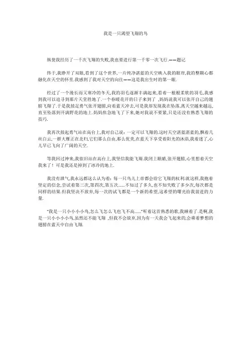 我是一只渴望飞翔的鸟_2