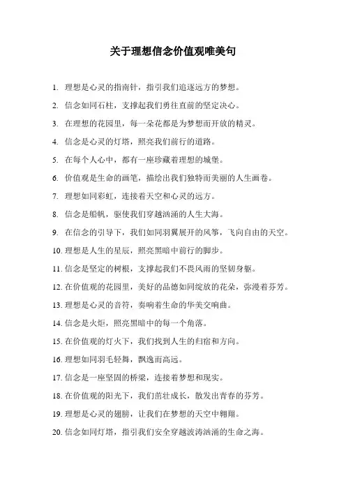 理想信念价值观