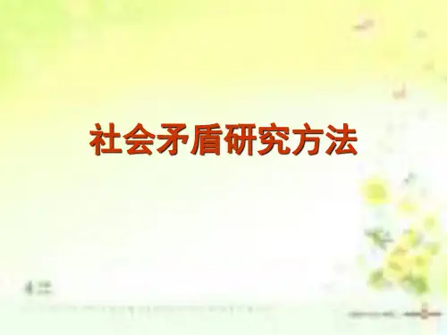 社会矛盾研究方法.