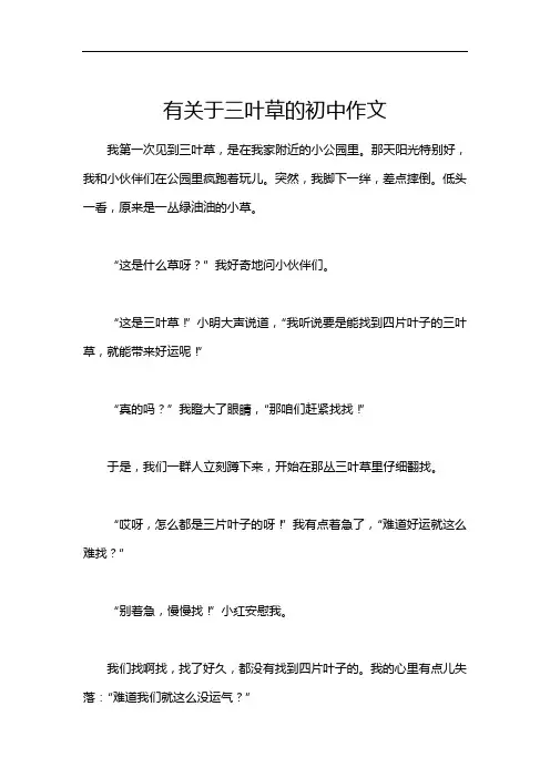 有关于三叶草的初中作文