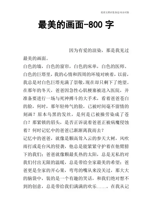 最美的画面-800字
