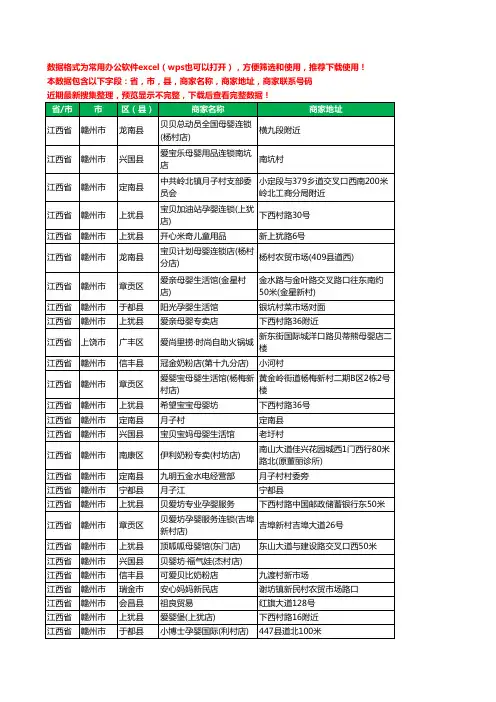 2020新版江西省月子餐工商企业公司商家名录名单黄页联系号码地址大全59家