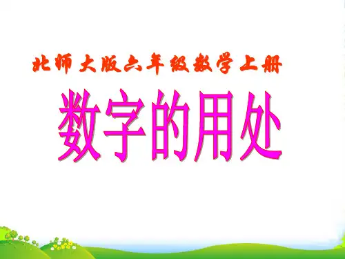 北师大数学第十一册《数字的用处》课件