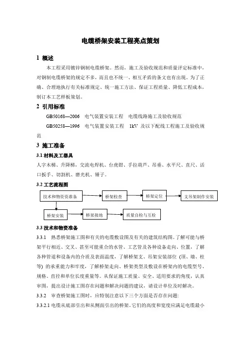 电缆桥架安装工程亮点策划