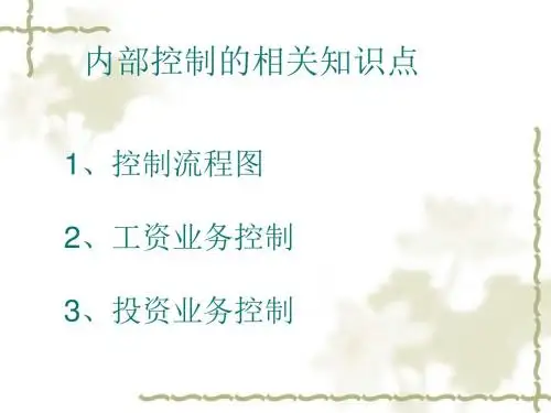 内部控制流程图与相关控制培训课程(PPT 37张)