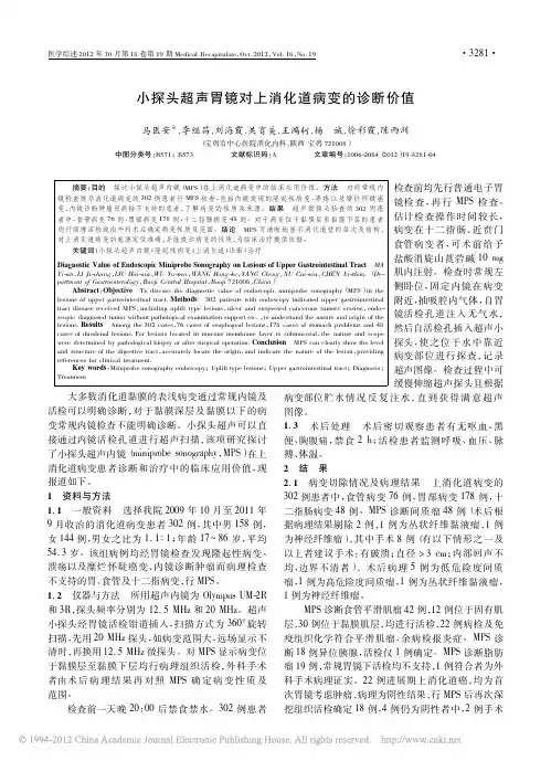 小探头超声胃镜对上消化道病变的诊断价值_马医安