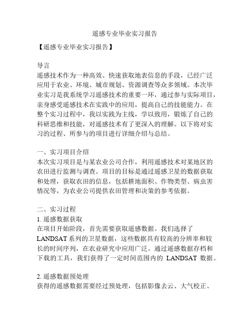 遥感专业毕业实习报告