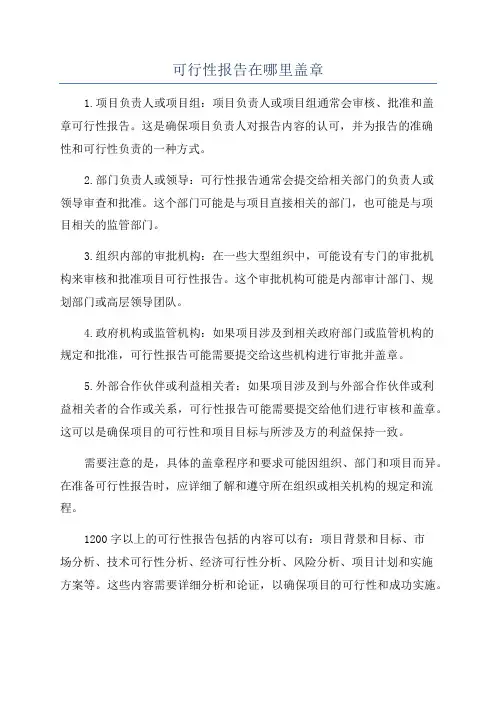 可行性报告在哪里盖章