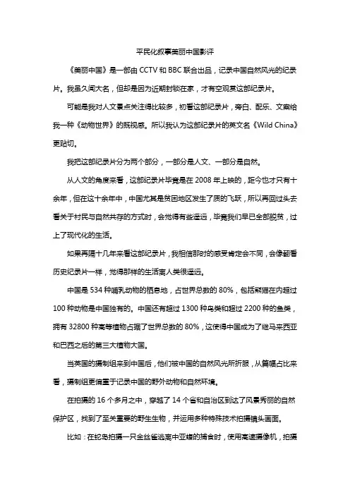 平民化叙事美丽中国影评
