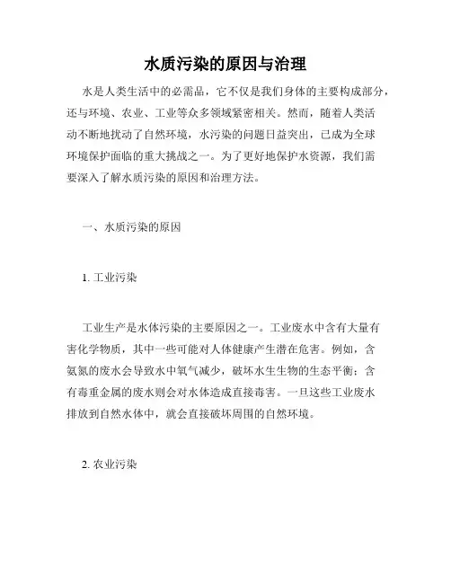水质污染的原因与治理
