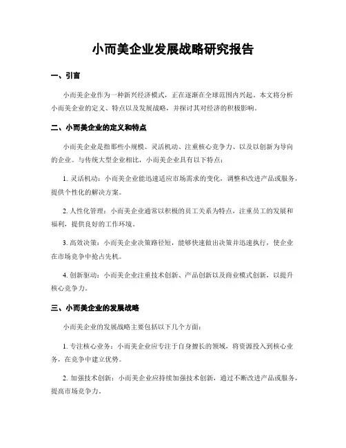 小而美企业发展战略研究报告