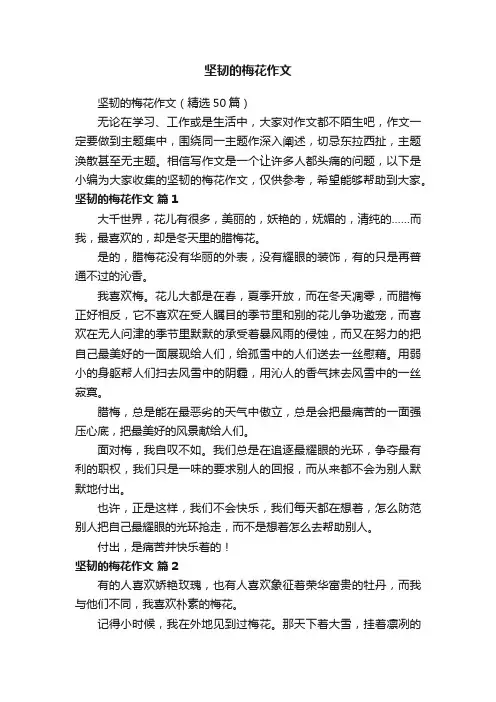 坚韧的梅花作文