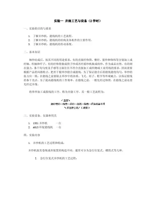 纺织试验汇总教案