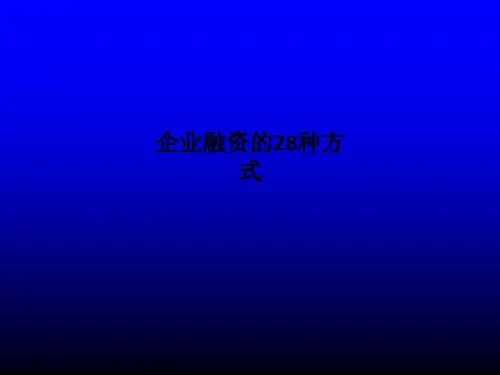 企业融资的28种方式PPT课件