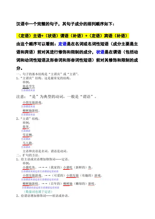 语文基础知识主谓宾