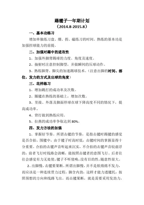 毽球计划