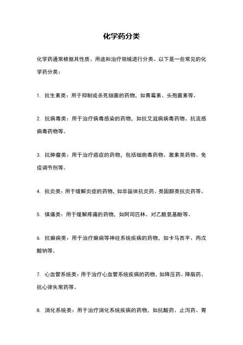化学药分类