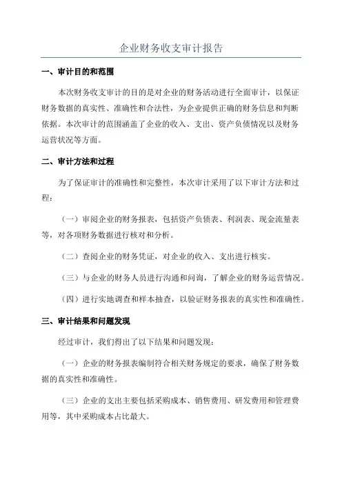 企业财务收支审计报告