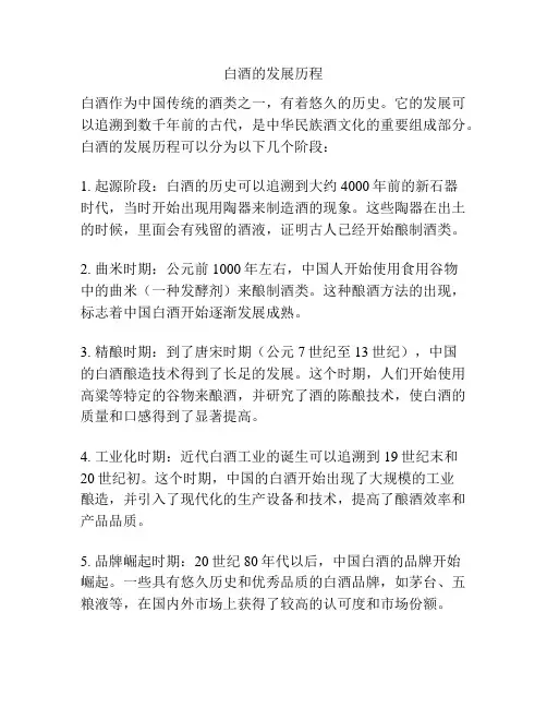 白酒的发展历程