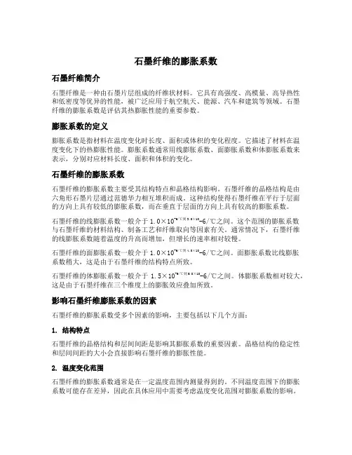 石墨纤维 膨胀系数