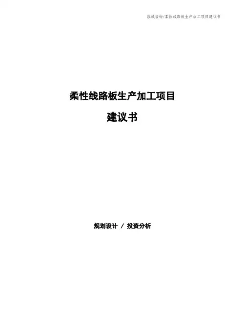 柔性线路板生产加工项目建议书